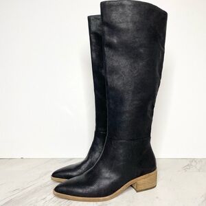New! Vince Camuto Beaanna Black Leather Tall Boot 6.5